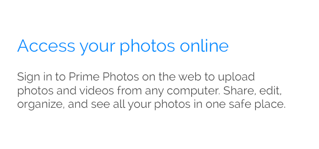 Access your photos online