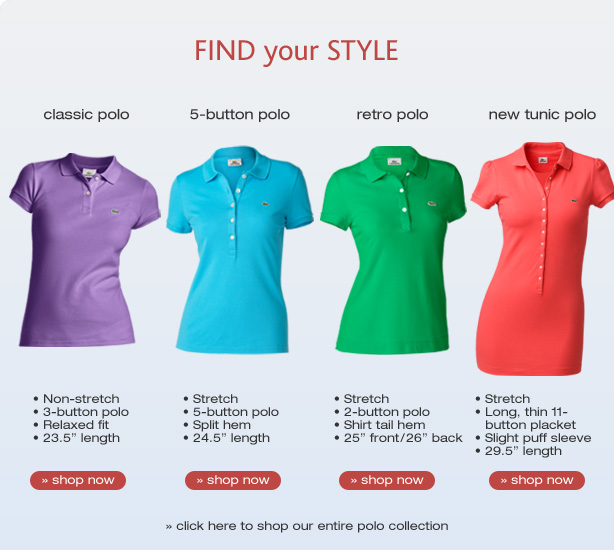 Find your style - Lacoste Womens Polo Fit Guide