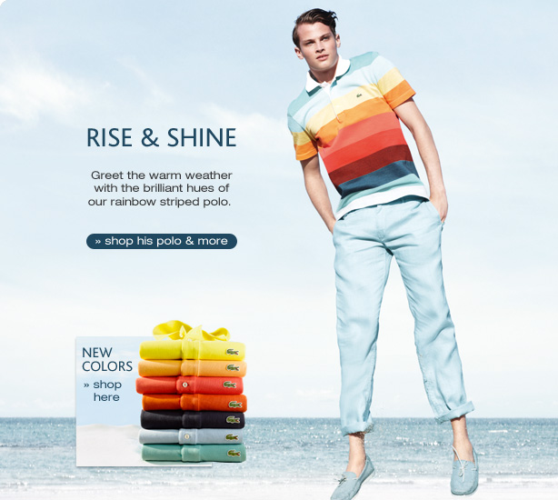 Rise and Shine - Greet the warm weather with brilliant hues and our striped polo