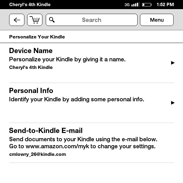 Send-to-Kindle E-mail on Kindle Touch
