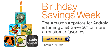 Birthday Savings Week: Save 50% or more on customer favorites through 3/22/12.