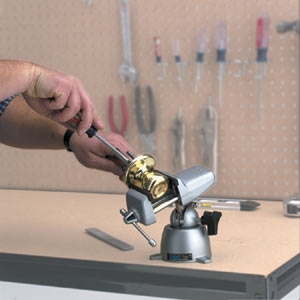 Using the panavise 300 standard base along with the 303 standard head to repair a door knob