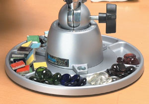 The PanaVise 300 standard base combined with the 312 parts tray mount