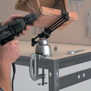 Woodworking using the 396 wide opening PanaVise and a bench clamp base mount