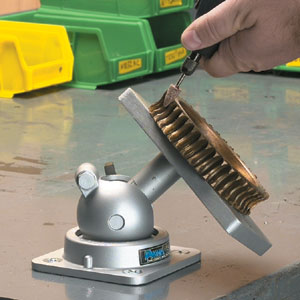Cleaning a flywheel using the PanaVise 400 heavy duty base and PanaVise heavy duty head