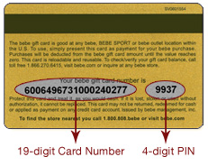 Find the card number and pin number at the back of the card