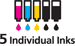 5 Individual Ink Tanks