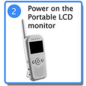 Power on the LCD monitor
