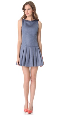 alice + olivia Drop Waist Chambray Dress