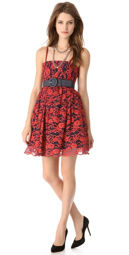 alice + olivia Sia Poof Lace Dress