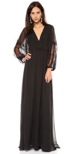 alice + olivia Saori Blouson Sleeve Maxi Dress