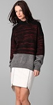 Alexander Wang Marled Colorblock Mock Neck Sweater