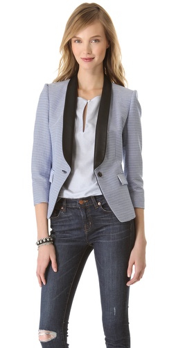 Shop Boy. by Band of Outsiders Leather Shawl Lapel Jacket and Boy. by Band of Outsiders online - Apparel,Womens,Jackets,Blazer, online Store