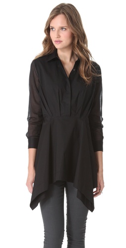 Chalayan Grey Line Handkerchief Shirt Tunic