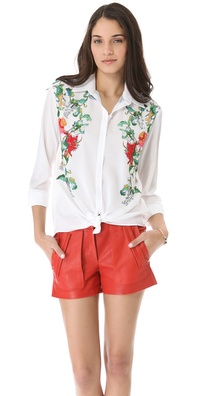 Clover Canyon Button Rhinestone Shirt