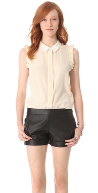 Diane von Furstenberg Caldwell Ruffle Collar Top