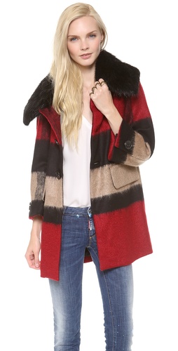 DSQUARED2 Olga Fur Collar Coat