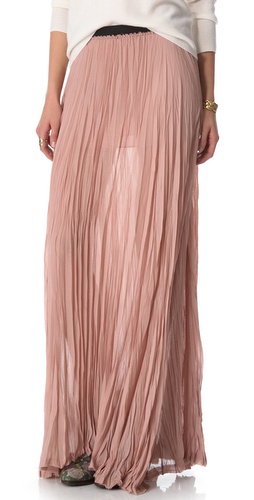 Shop Enza Costa Chiffon Pleated Maxi Skirt and Enza Costa online - Apparel,Womens,Bottoms,Skirts, online Store