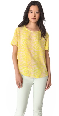 Equipment Riley Reptile Print Top