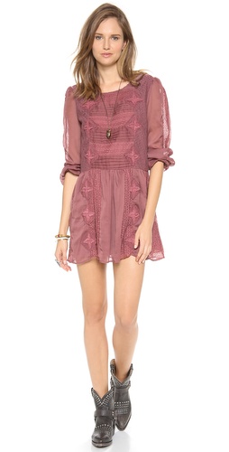 Free People Leigh Long Sleeve Lace Dress
