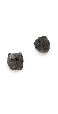 Gabriela Artigas Rough Black Diamond Stud Earrings