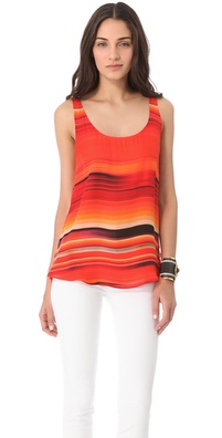 Haute Hippie Striped Silk Tank