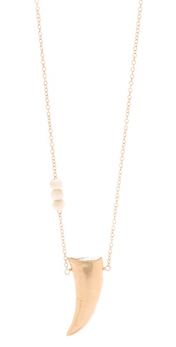 Shop Heather Hawkins Bone Bead Gold Horn Necklace and Heather Hawkins online - Accessories,Womens,Jewelry,Necklace, online Store