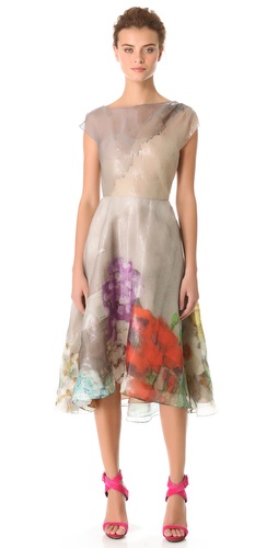 Shop Lela Rose Full Skirted Drape Dress and Lela Rose online - Apparel,Womens,Dresses,Day, online Store