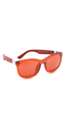 Shop Linda Farrow for The Row Leather Sunglasses and Linda Farrow for The Row online - Accessories,Womens,Sunglasses,Square_(wayfarer), online Store