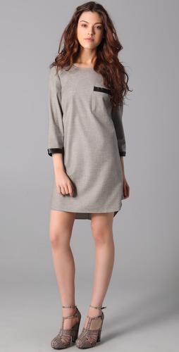 Madewell Leather Trim Attache Dress