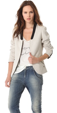 Maison Scotch Blazer with Leather Star Patch