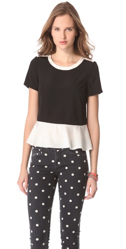 Shop Marc by Marc Jacobs Avery Silk Peplum Top and Marc by Marc Jacobs online - Apparel,Womens,Tops,Blouse, online Store