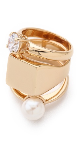 Shop Maison Martin Margiela Stacked Ring and Maison Martin Margiela online - Accessories,Womens,Jewelry,Rings, online Store