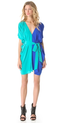 Mason by Michelle Mason Colorblock Belted Dress