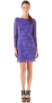 Madison Marcus Deep V Back Lace Dress