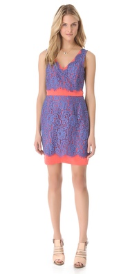 Madison Marcus Still V Neck Lace Dress