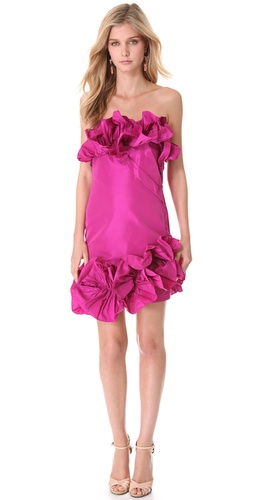 Shop Marchesa Notte Ruffled Strapless Cocktail Dress and Marchesa Notte online - Apparel,Womens,Dresses,Cocktail,Night_Out, online Store