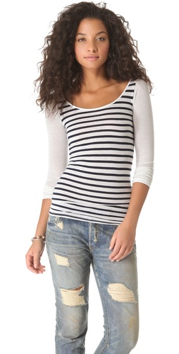 Shop NSF Carly Long Sleeve Stripe Top - NSF online - Apparel,Womens,Tops,Tee, at Lilychic Australian Clothes Online Store