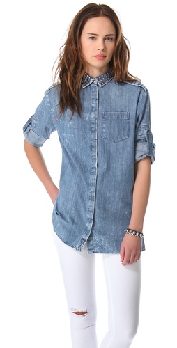 Pierre Balmain Studded Denim Shirt