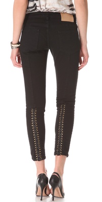 Pierre Balmain 5 Pocket Lace Up Jeans
