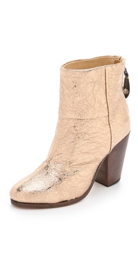 Rag & Bone Classic Newbury Booties in Crinkled Metallic