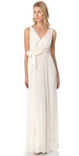 Rebecca Taylor Pleated V Neck Gown at Shopbop.com