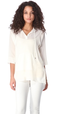 Rebecca Taylor Silk Hoodie Top