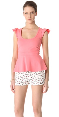 RED Valentino Flutter Lace Sleeve Top