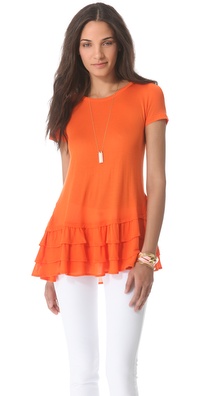 RED Valentino Ruffle Hem Tee