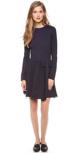 RED Valentino Long Sleeve Bow Dress