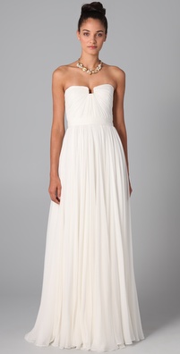 Reem Acra Flourish Strapless Gown