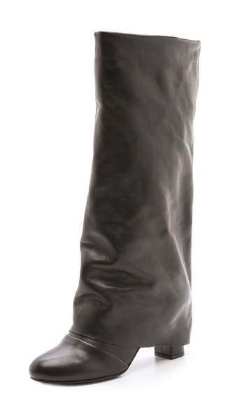 green fold over boots