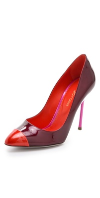 Sergio Rossi Cap Toe Patent Pumps