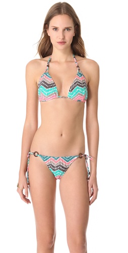 Shop Shoshanna Ionian Mosaic Triangle Bikini Top and Shoshanna online - Apparel, Womens, Swim, Swim,  online Store